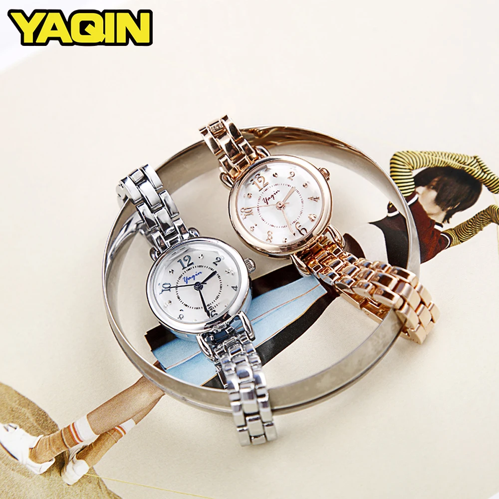 YAQIN модные элегантные женские кварцевые часы со стразами повседневные роскошные