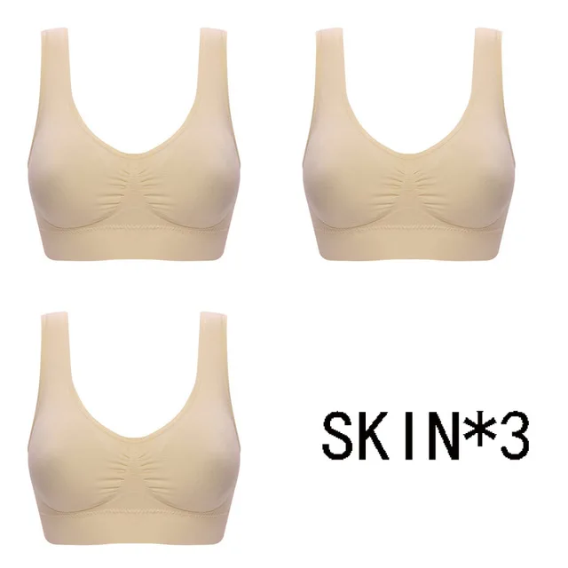 A5 Jerrinut 3 шт. сексуальные бюстгальтеры для женщин отжимать Bralette плюс размер бюстгальтер спортивный сон активный бесшовный бюстгальтер хлопок удобный 5XL 6XL BH - Цвет: A5
