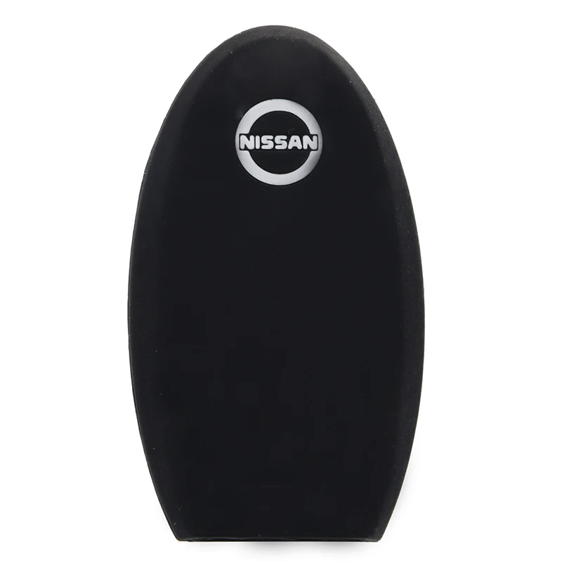 Силиконовый чехол для ключей держатель Nissan Remote Smart Key 4 кнопки черный|Футляр