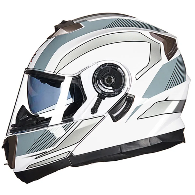 

High Quality Vcoros Flip Up Motorcycle Helmet Modular Double shield visor Racing motorbike Full Face Helmet Safe moto helmets