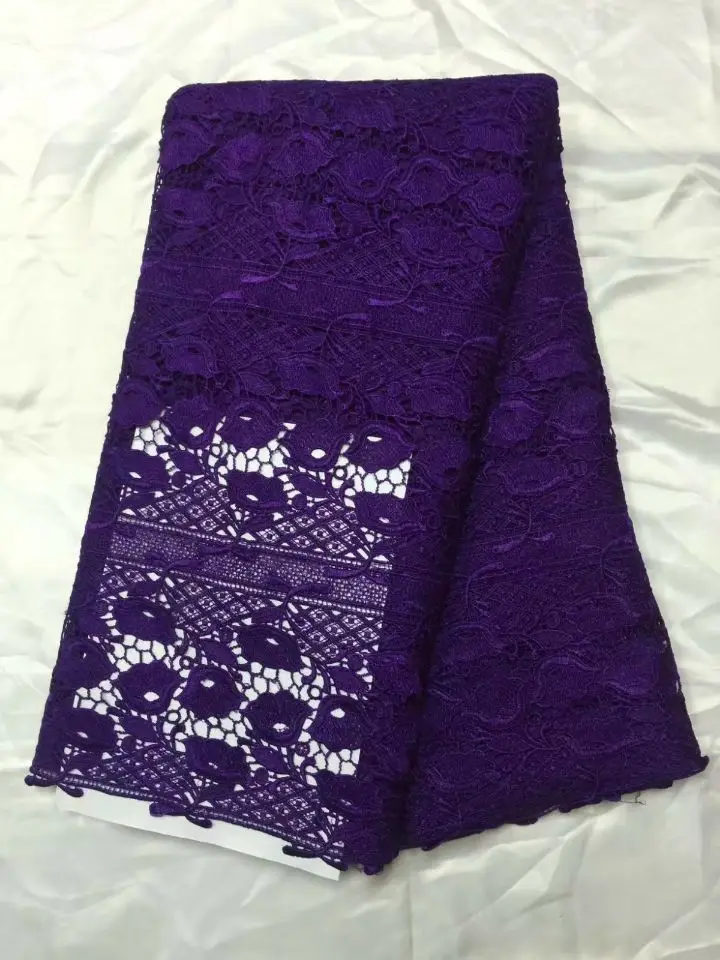 5 ярдов/шт модный белый растворимый Африканский кружевной ткани вышивка