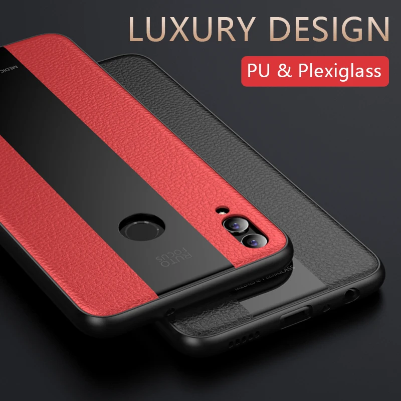 For Huawei Honor 8X Case PU Leather Cover Plexiglass Shockproof Luxury Hard Casing Housing 10 Phone Cases |