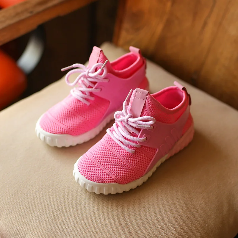 

Size 26-30 Cheap Mesh Kid Shoe 2017 Pink Grey Black Children Sport Shoes In Stock