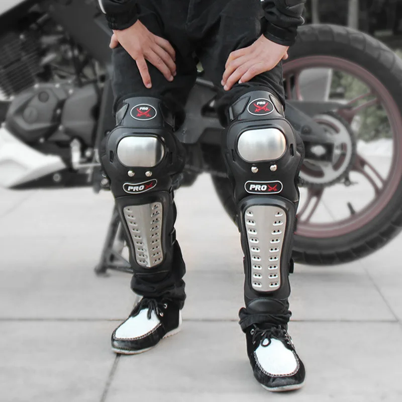 4 шт./компл. мотоцикл Kneepad Нержавеющая сталь Moto локоть наколенники мотокроссу