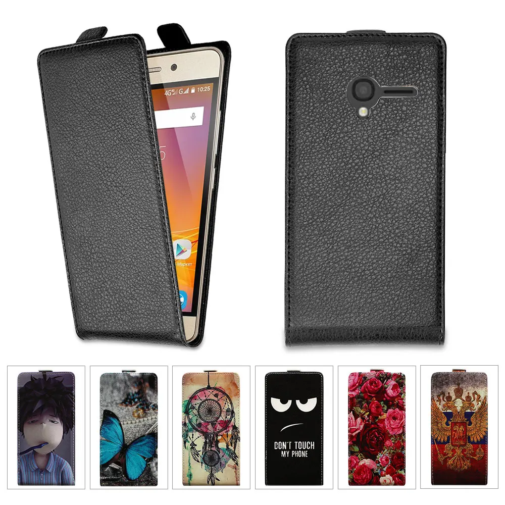 Новое поступление Роскошный узор личи флип кожаный чехол для ALCATEL One Touch pixi 3 4 5