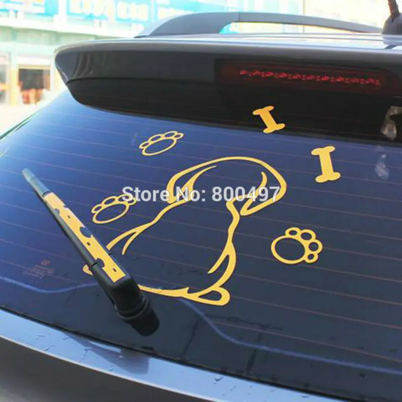 Наклейка на заднее стекло автомобиля забавная собака наклейки кузов аксессуары