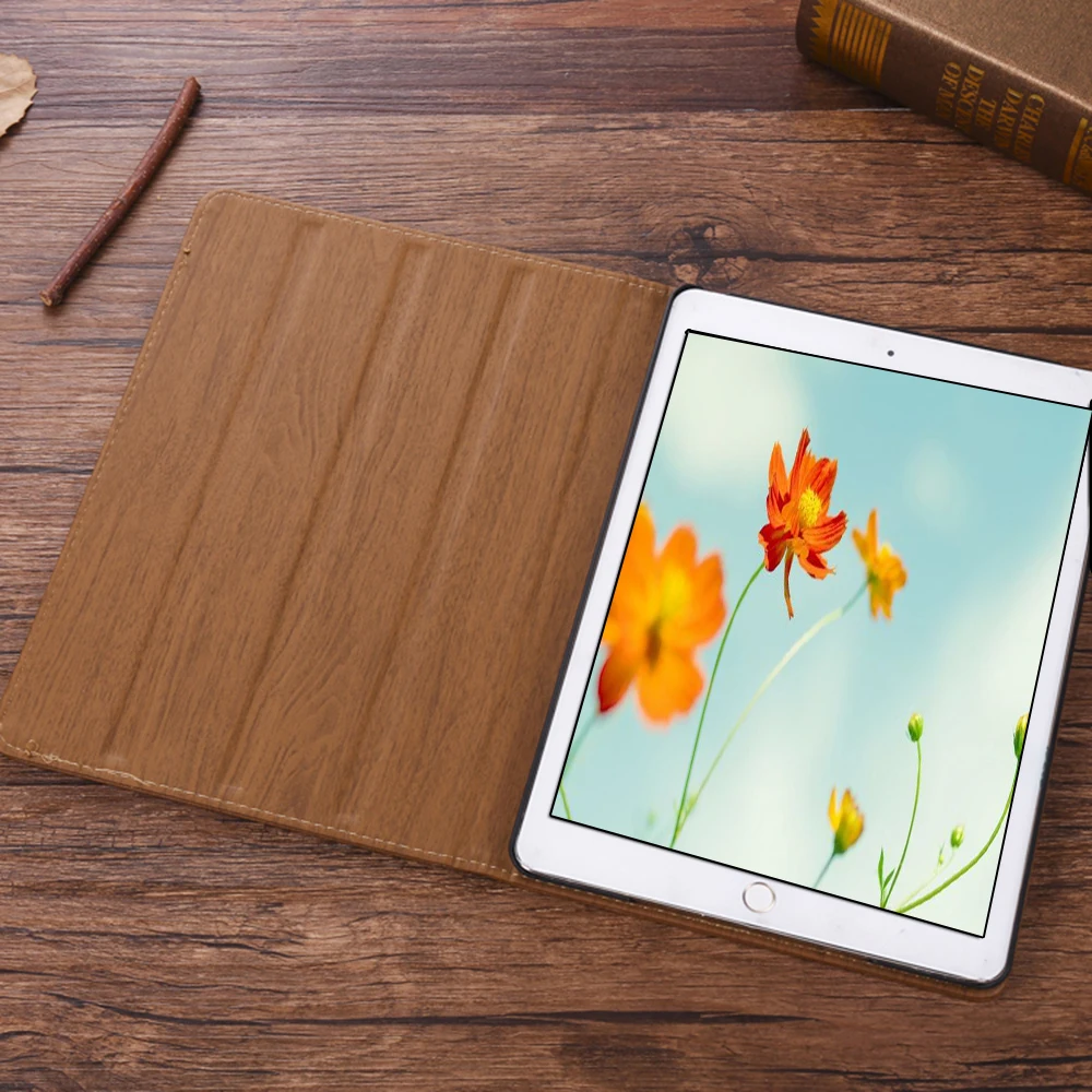 Новый чехол для iPad Air 2 1 нового 2017 2018 9 7 дюймов Анти реальное деревянное зерно ПУ