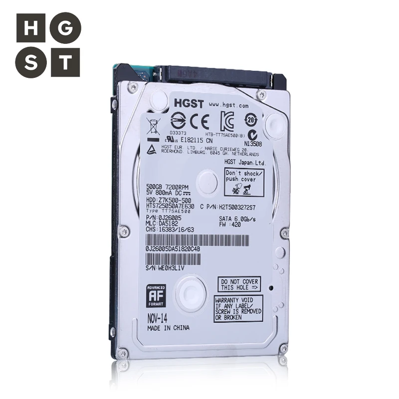 2 5 &quotHDD HGST внутренний жесткий диск ноутбука 500 ГБ 7200 об./мин. для Тетрадь HTS725050B7E630 7