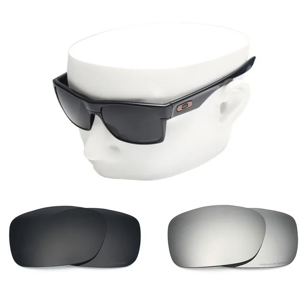 OOWLIT Анти-Царапины Сменные линзы для-солнцезащитные очки Oakley TwoFace OO9189 травления поляризованных солнцезащитных очков - Цвет линз: Black and Silver