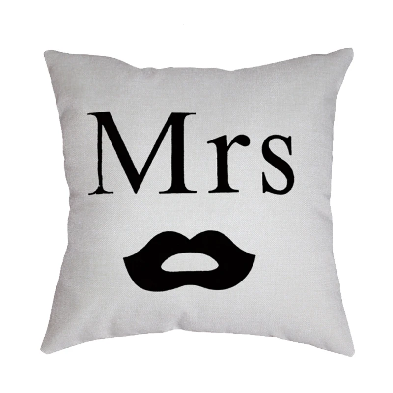 Свадебное украшение Mr Mrs чехол для подушки с надписью Love Heart наволочка дивана