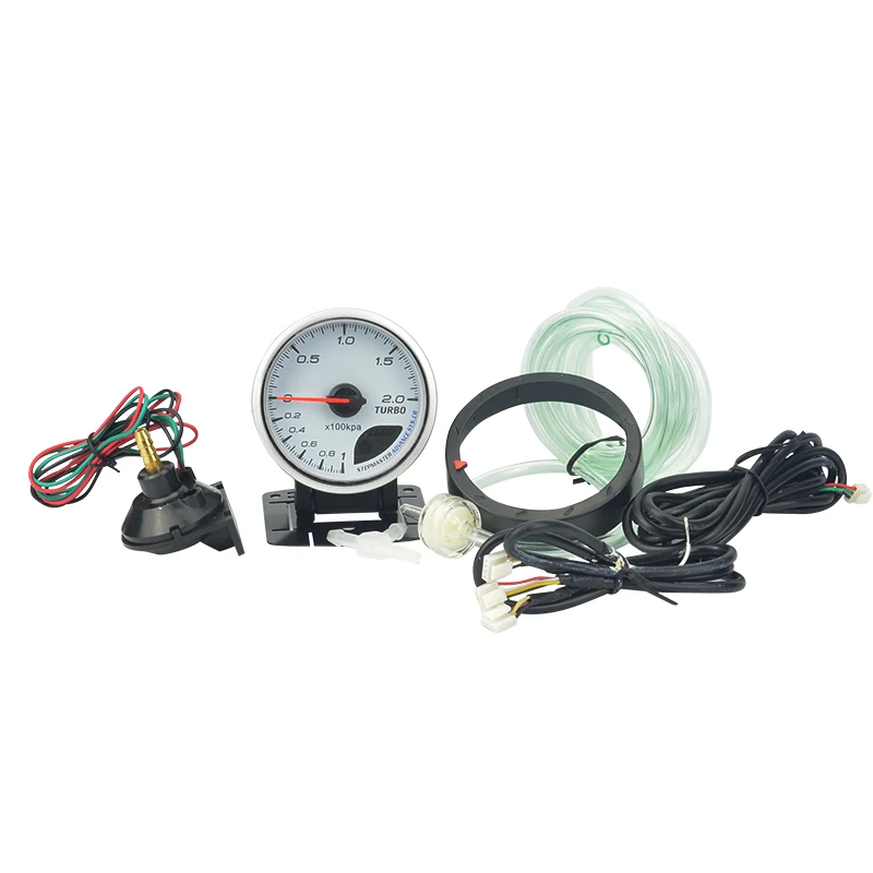 Дракон манометр 60 мм авто Trubin Boost gauge красный и белый освещение-1~ 2 кПа/турбо Boost давление чтения автомобиля метр с датчиком