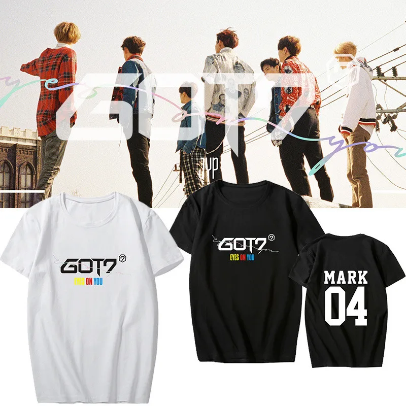 KPOP Корейская мода GOT7 новый альбом глаза на вас хлопковая футболка футболки PT720 |