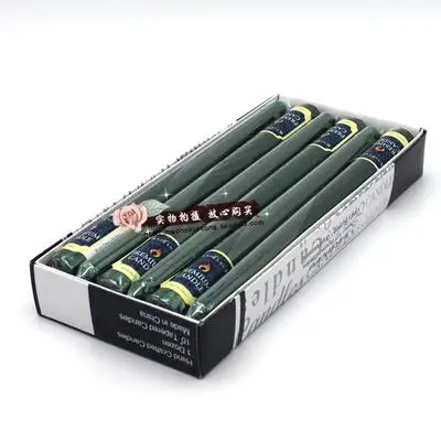 green 2*25 см, 12 см, шт./кор. палка длинное лампы в форме свечи золотого, серебряного цвета Свеча светильник ужин свадьба - Цвет: green