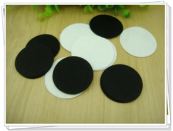 

5cm white black Round Felt patch circle felt pads DIY accessory church wedding fascinator flower handmade material 1000PCS/LOT