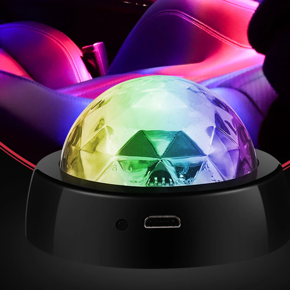 Универсальный миниатюрный интерьер автомобиля SUV RGB светодиодный музыкальный DJ