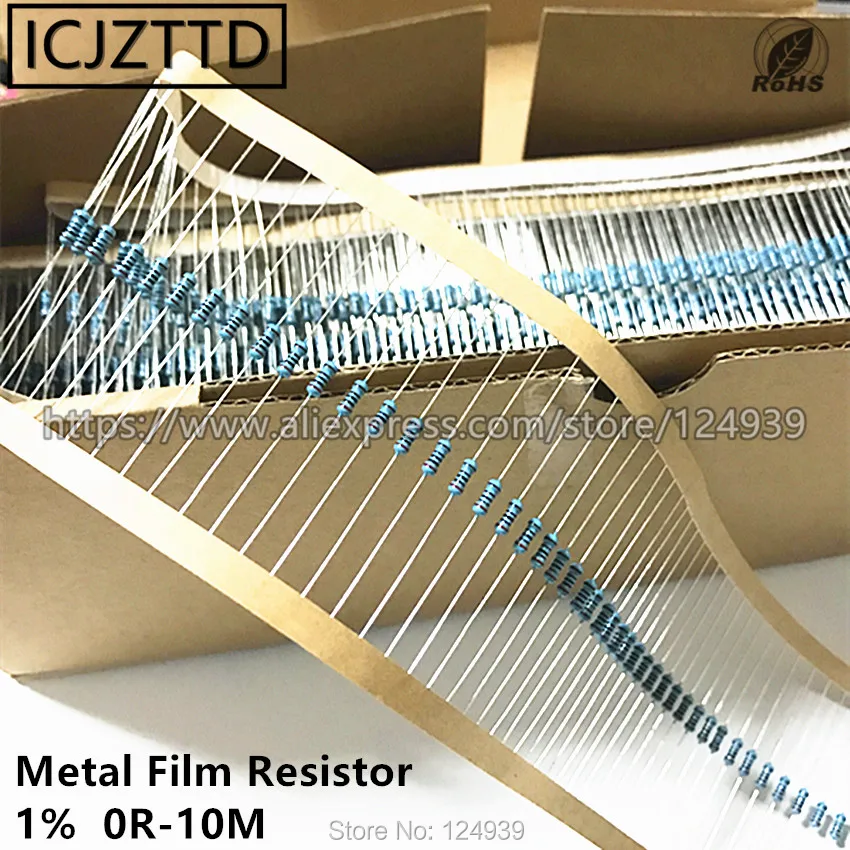 

1000pcs 0.25W 1% 1/4W NEW Metal Film 0.125W 1% 1/8W 1/6W 300K 330K 360K 390K 430K 470K 510K 560K 620K 680K 750K 820K 910K 0R 1M
