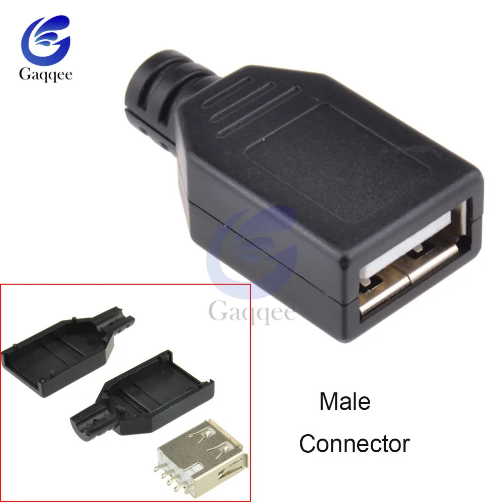 10 шт. 4 контактный разъем USB 2 0 типа A с черной пластиковой крышкой|Соединители| |