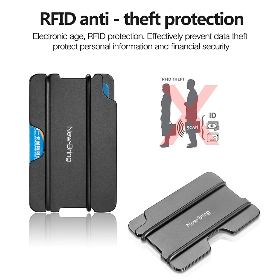 Newbring модная металлическая ID держатель кредитной карты черный карманный Box