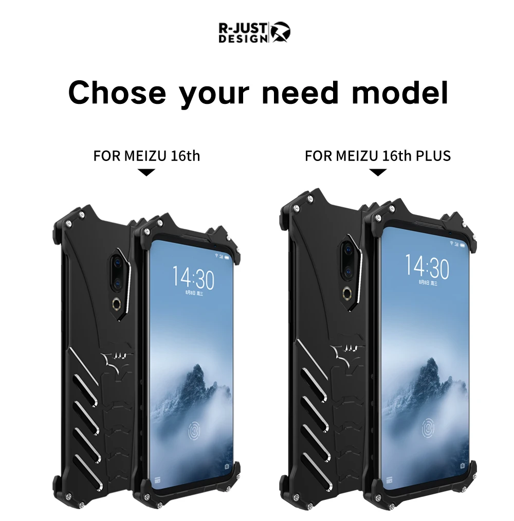 Противоударный металлический чехол для Meizu 16th Plus 16 X Жесткий Чехол теплоотвод алюминиевый сплав корпус спортивный супергерой+ ремни+ подставка
