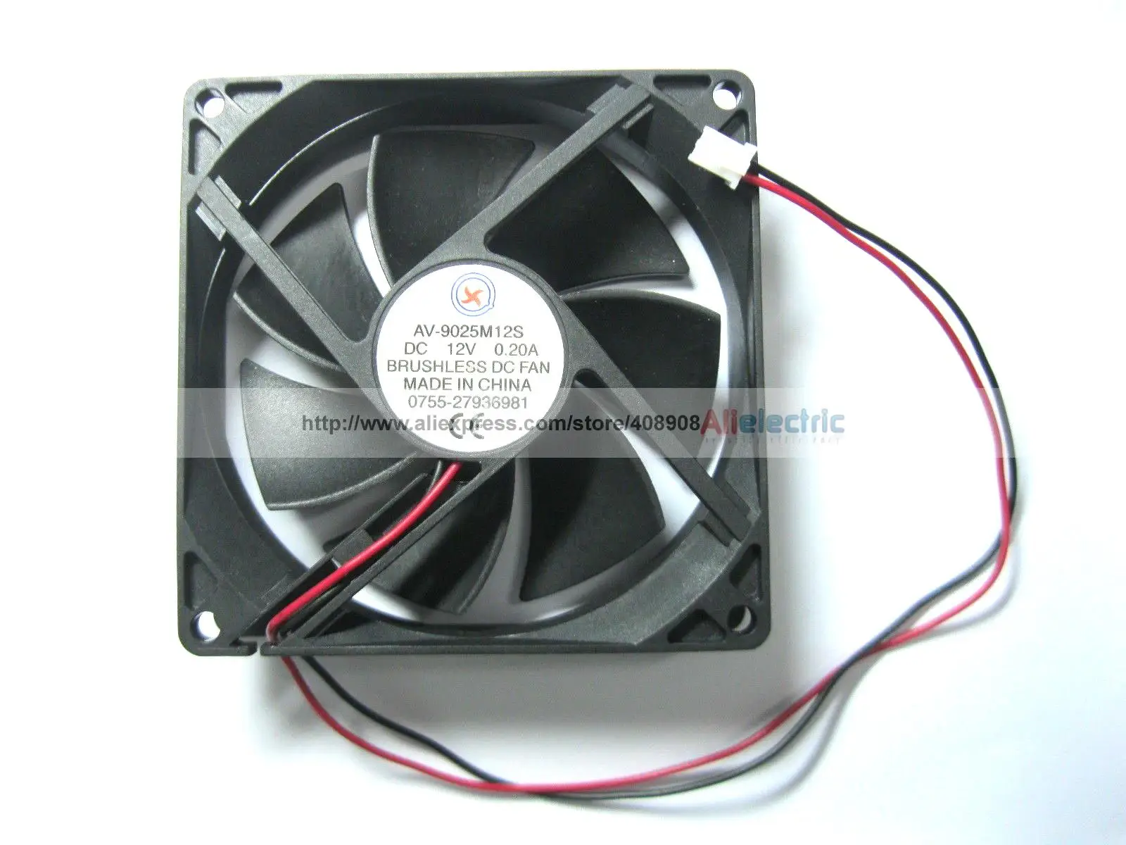 Вентилятор охлаждения постоянного тока бесщеточный, 7 лопастей, 12 В, 9025s, 92x92x25 мм, 2 провода, 5 шт.