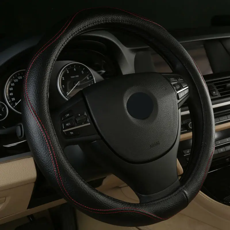 Горячая продажа кожаный Авто чехол рулевого колеса автомобиля анти поймать для