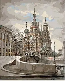 MaHuaf W720 картина по номерам на холсте с изображением Санкт Петербурга|Рисование и