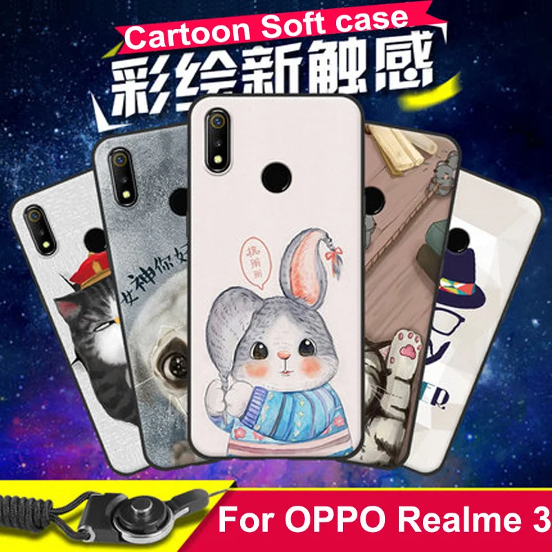 Чехол для OPPO Realme 3 мягкий чехол телефона с мультяшным животным Realme3 Real me 6 22 "