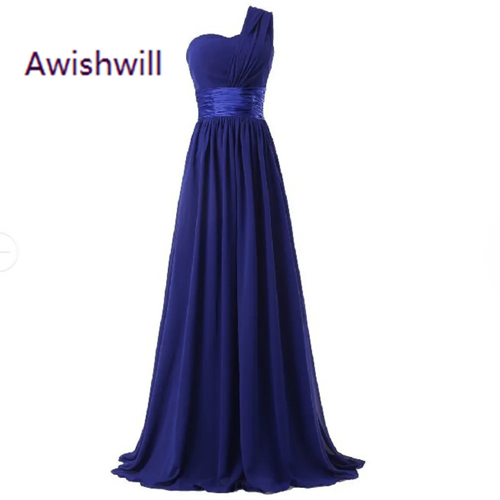 Дешевое длинное платье подружки невесты на одно плечо 2020 ТРАПЕЦИЕВИДНОЕ