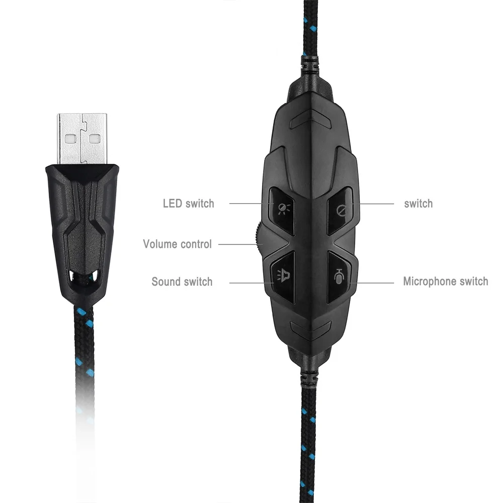 FELYBY K2 Gaming Headset Headphone with LED light and Microphone for Computer Laptop Tablet Other USB Devices | Электроника