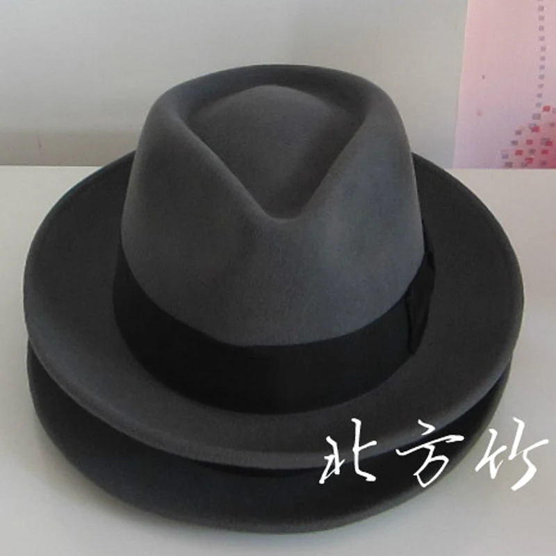 LIHUA бренд trilby шляпа котелок из шерсти шляпа вечерние модные фетровые шляпы серого цвета мужская шляпа Федора