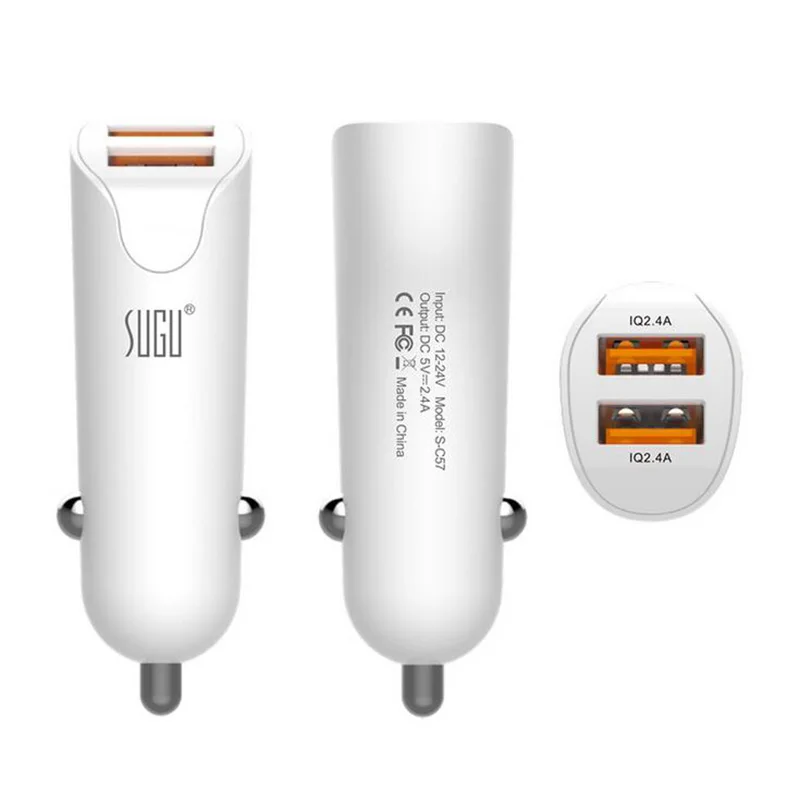 Быстрое Автомобильное зарядное устройство с двумя USB портами новая