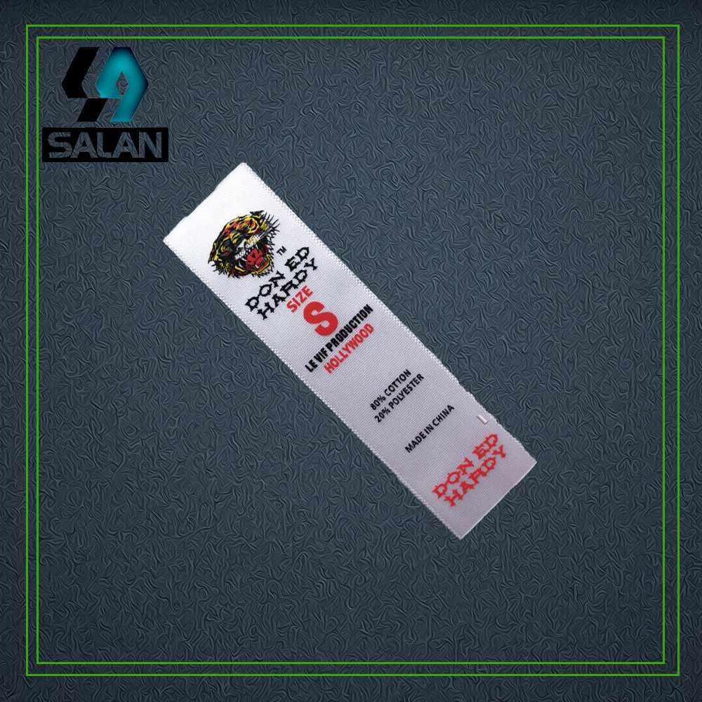 Цветная лента с логотипом на заказ тепловым принтом ярлык для ухода за одеждой