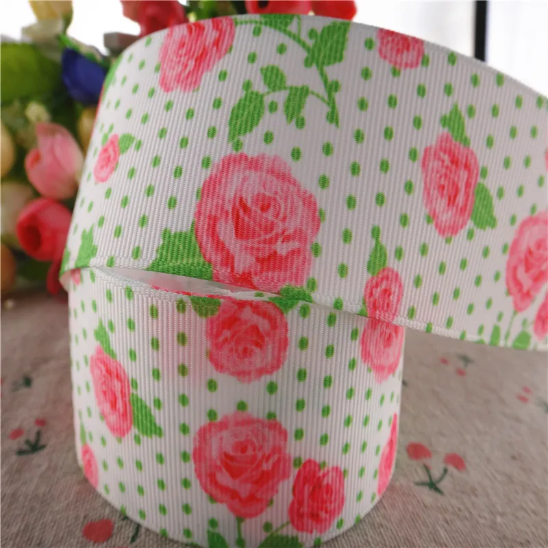 Лента Корсажная с цветочным принтом 1 1/2 дюйма 38 мм 10 ярдов MD18010120|ribbon diy|printed grosgrain