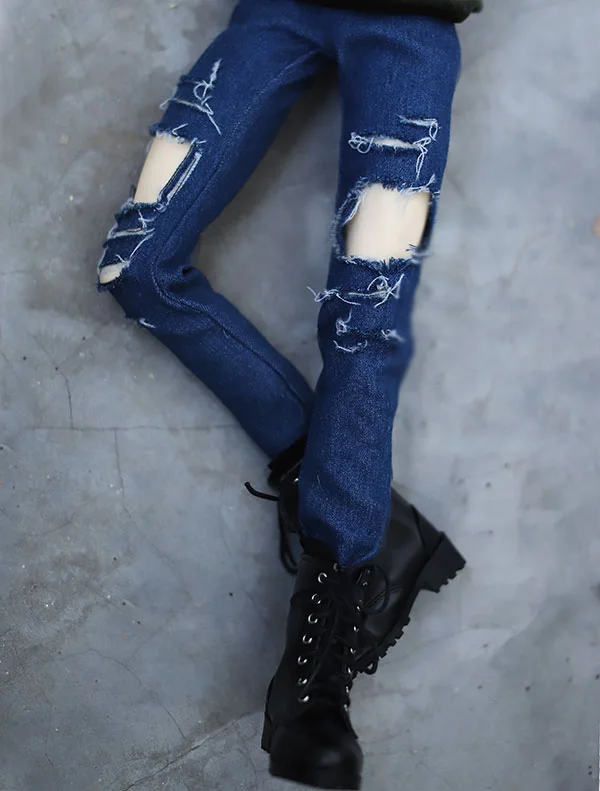 Стильные темно синие джинсы с дырками брюки для BJD 1/4 MSD 1/3 SD13 SD17 Одежда кукол