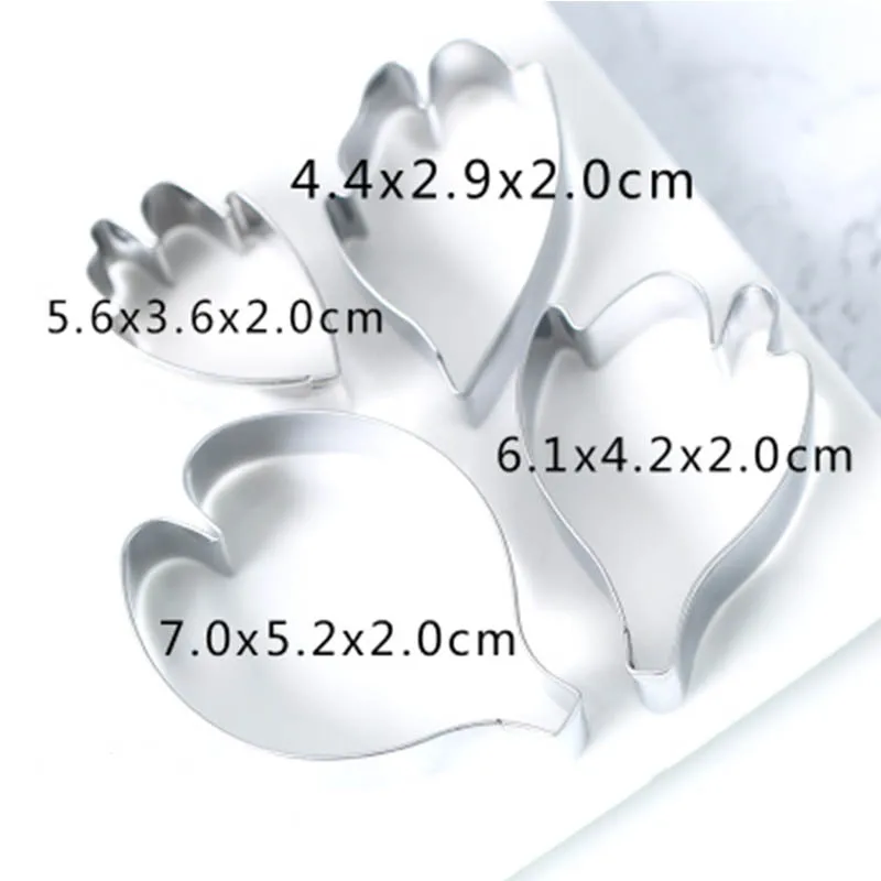 Пион Сахарный цветок лист нержавеющая сталь резак 3 шт./компл.|peony leaf cutter|stainless