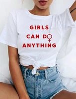 skuggnas girls can do anything femme t shirt feminist girl power vintage tee short sleeve fashion girls t shirt casual tops tee