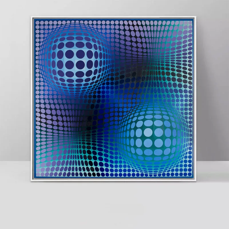 vasarely 5 Современные абстрактные плакаты и принты, геометрические узоры, Картина на холсте, настенные картины для гостиной, спальни, домашний декор, Куадрос - Цвет: vasarely 5