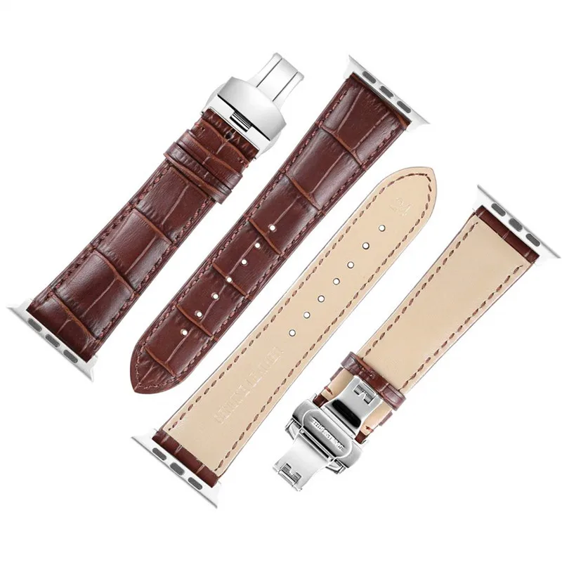 Ремешок для Apple Watch 42 мм 44 серия 4 Кожаный Браслет ремешок iWatch 38 40 3/2/1 мужчин и
