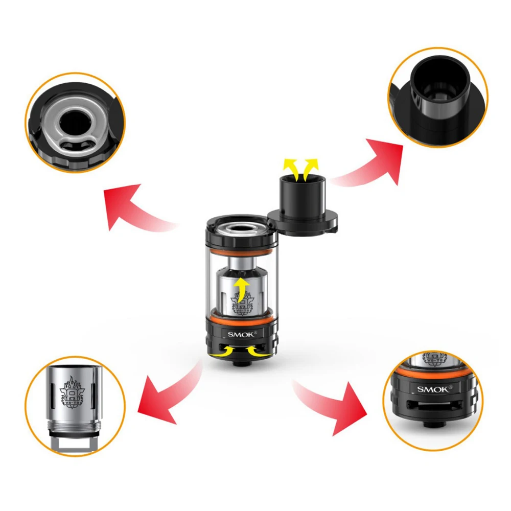 Оригинальный Smok TFV8 Танк 5 мл/6 мл облако зверь танк с верхней заполнения воздуха