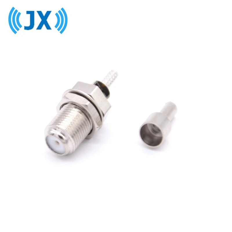 

JX(JX) F обжимной коаксиальный разъем RF F гнездовой разъем прямой обжим для коаксиального кабеля RG316 RG174 LMR100 Быстрая доставка