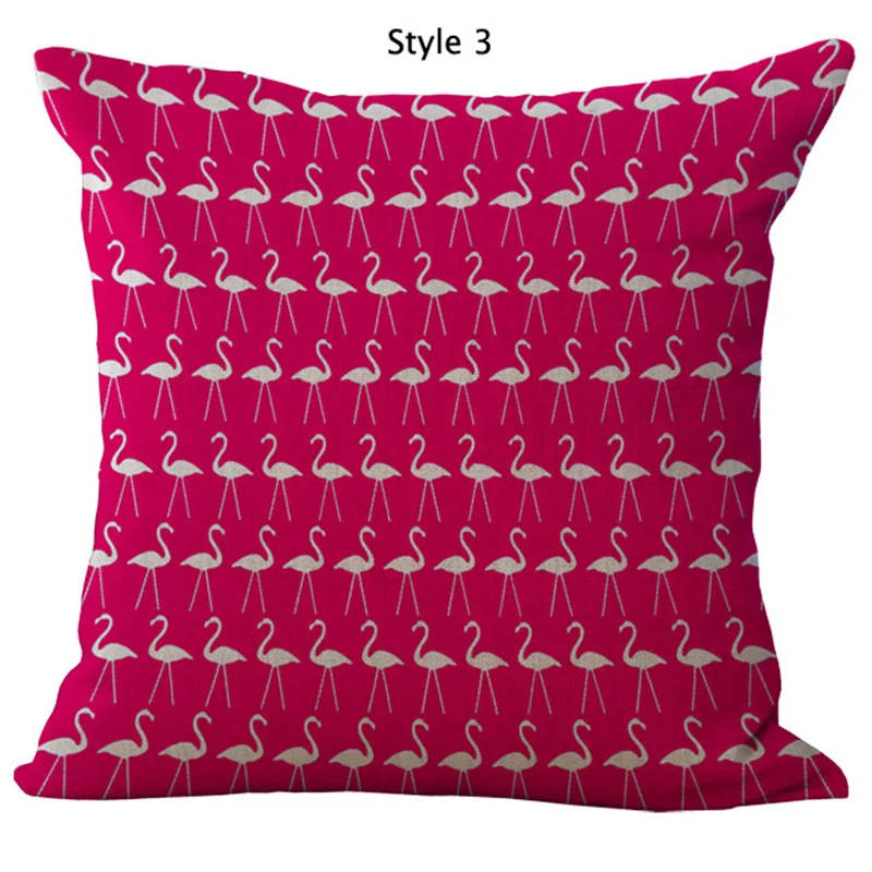Модные подарки домашний декор розовый красный фламинго 3D принт хлопок лен чехол