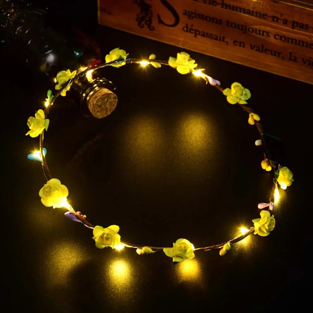 1/10 шт. DIY моды светодиодный сценический эффект с короной для волос в форме цветка