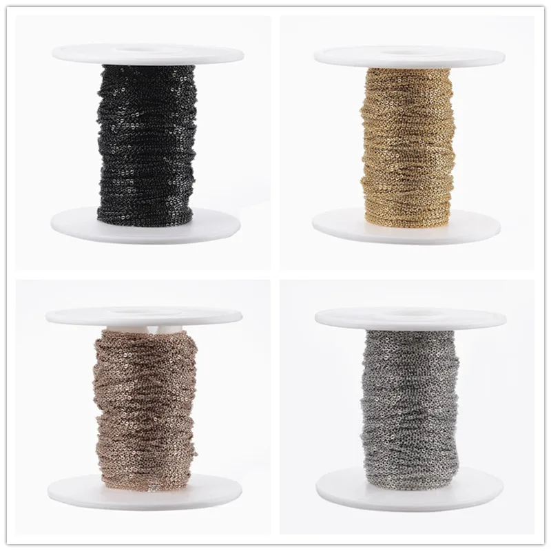 

1.1x0.3mm 304 Stainless Steel Cable Chains for Jewelry Making Findings DIY Supplies,with Spool,about 10m/roll F60
