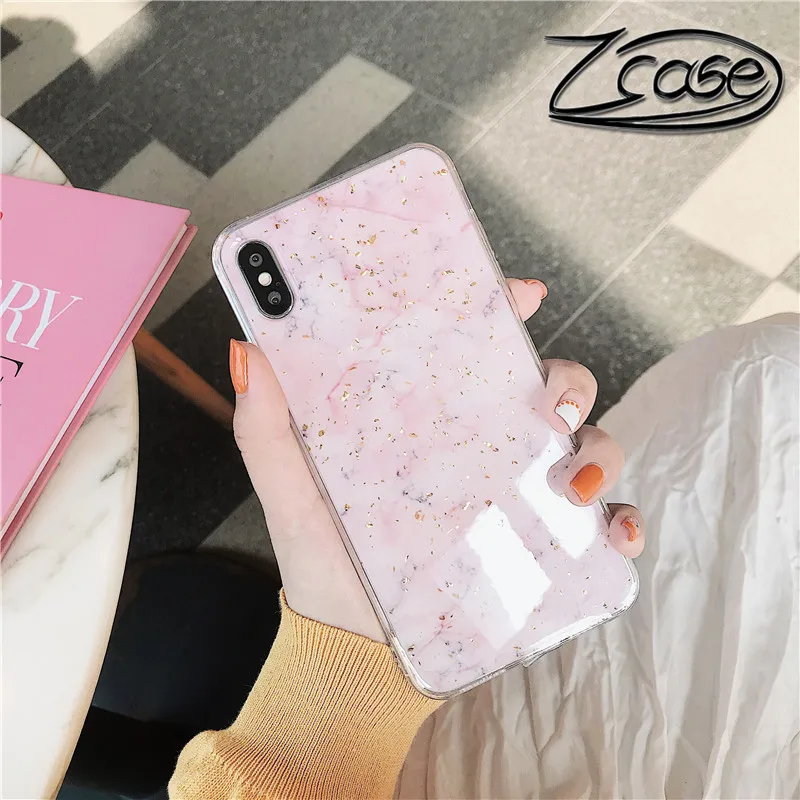 Роскошный Мраморный чехол с золотой фольгой для телефона iPhone X XS Max XR мягкий из ТПУ