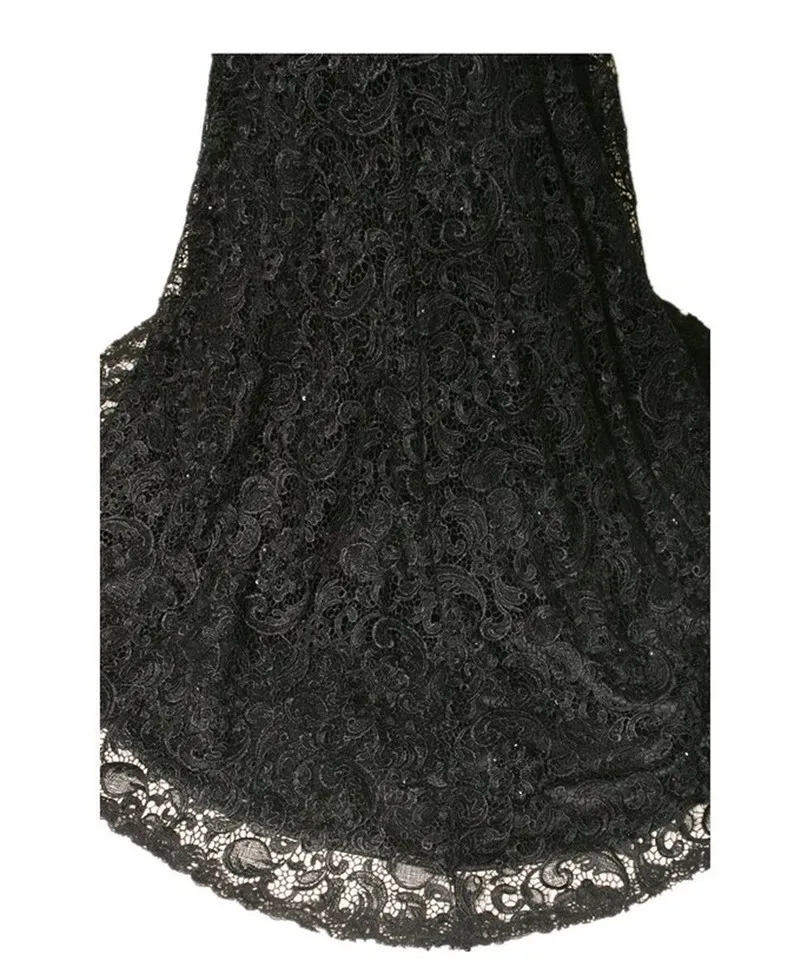 Элегантные кружевные платья с длинным рукавом для выпускного вечера 2020 черные