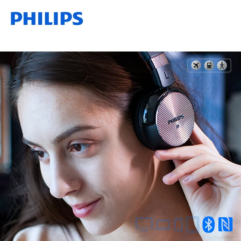 Philips оригинальные SHB8850 активные шумоподавления беспроводные Bluetooth наушники NFC