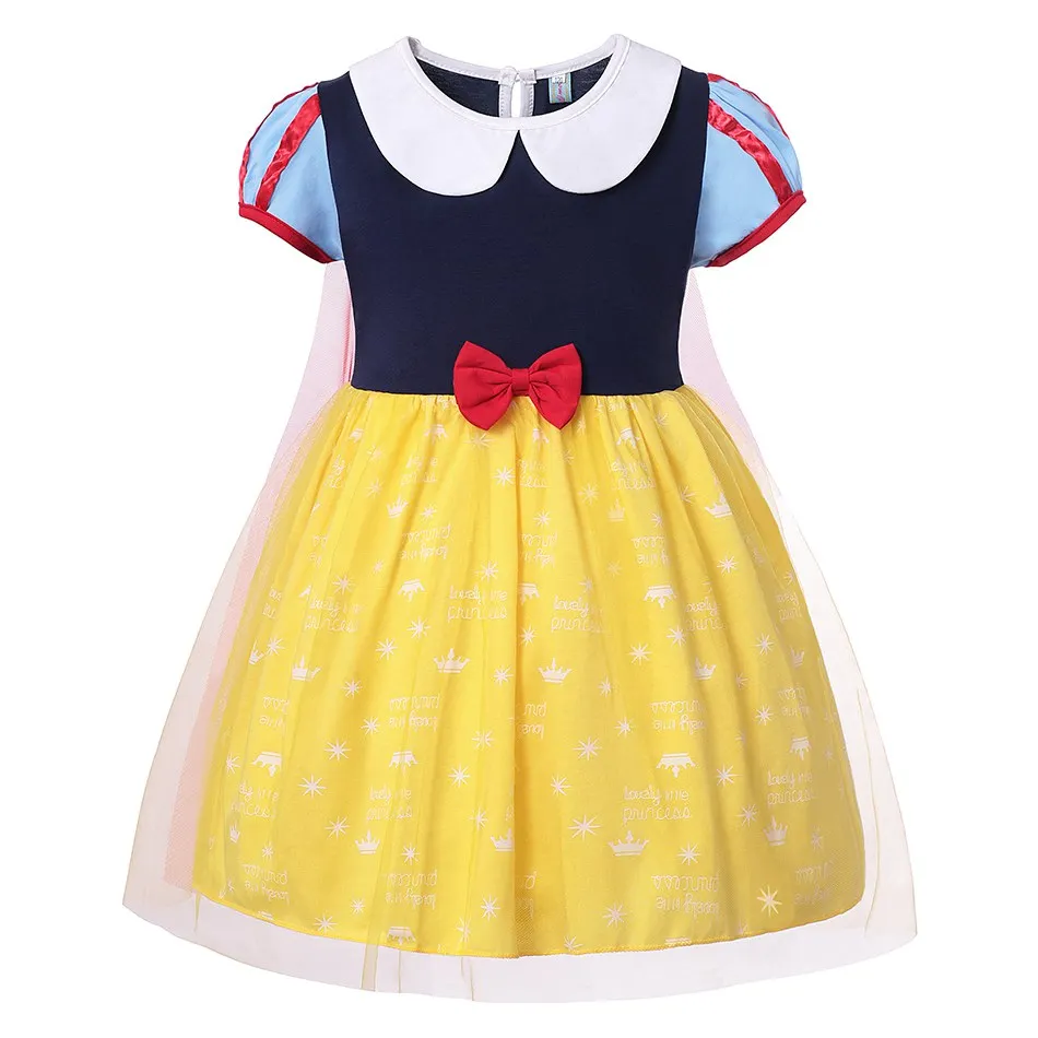Dress D1 Нарядное платье Белоснежки для девочек; детское летнее Очаровательное платье Анны, Рапунцель, Золушки, Авроры, русалки; праздничный костюм на Хэллоуин - Цвет: Dress D1