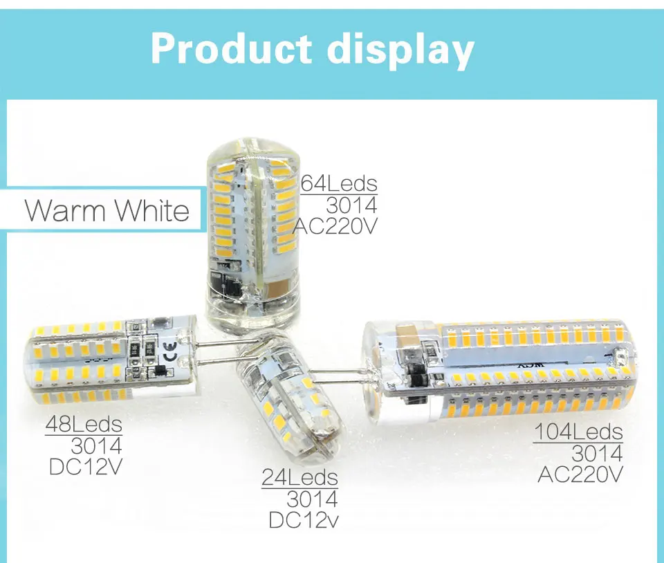 AC DC 12V G4 Светодиодная лампа “Кукуруза” лампочка Коб 1505 AC 220V SMD 3014 G4 светодиодный светильник 360 градусов угол луча Точечный светильник лампы