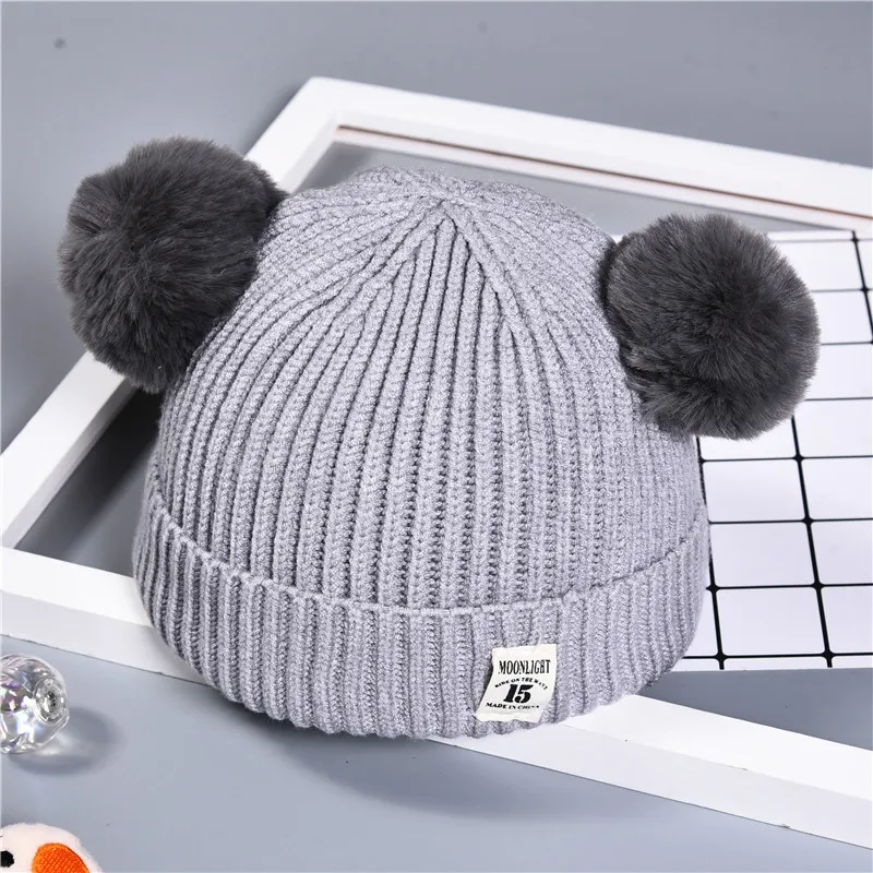 5 цветов зимняя детская шапка Теплая Зимняя шерстяная для малышей вязаная