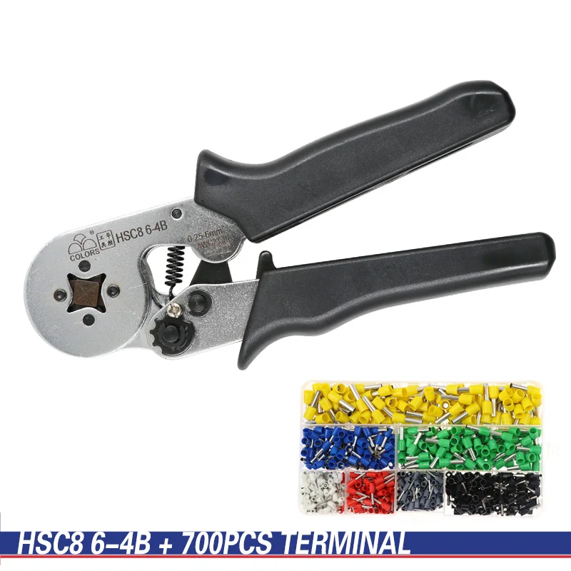 HSC8 6-4B 700tube FSE обжимной инструмент обжим kablo kesici плоскогубцы Кабельные инструменты обжимные плоскогубцы кусачки crimpador mini 10S HSC8 6-4 6-6 plus - Цвет: HSC8 6-4B 700tube